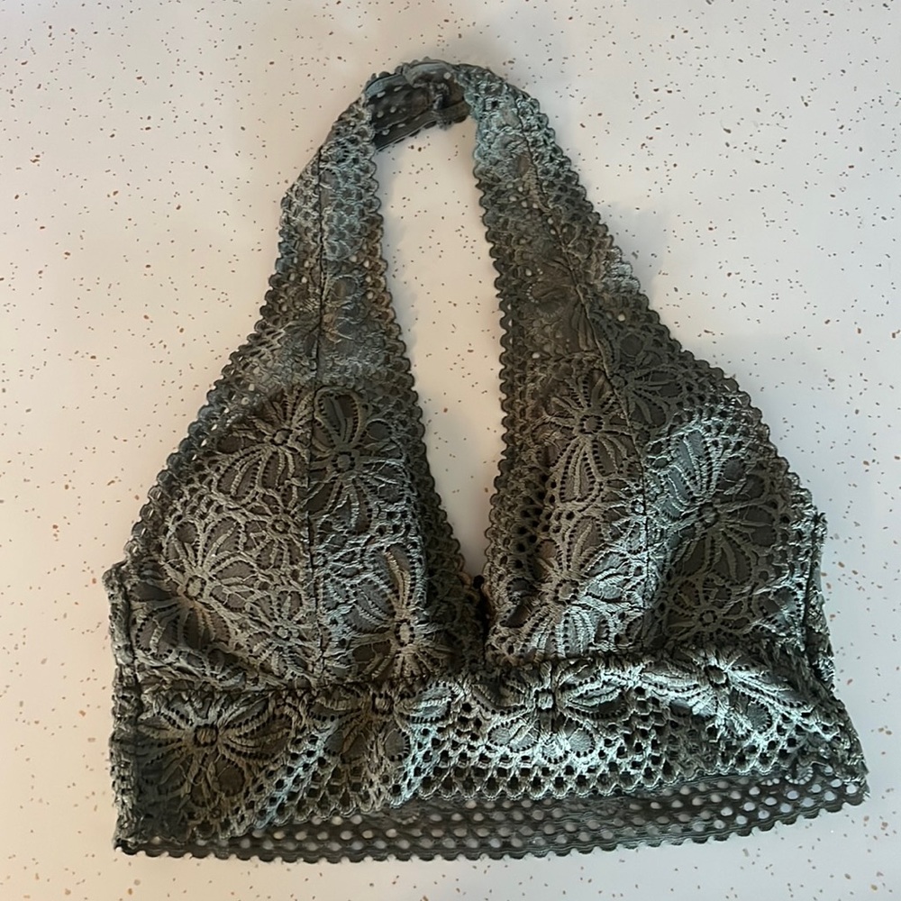 Green halter bralette. Slightly padded. Size large